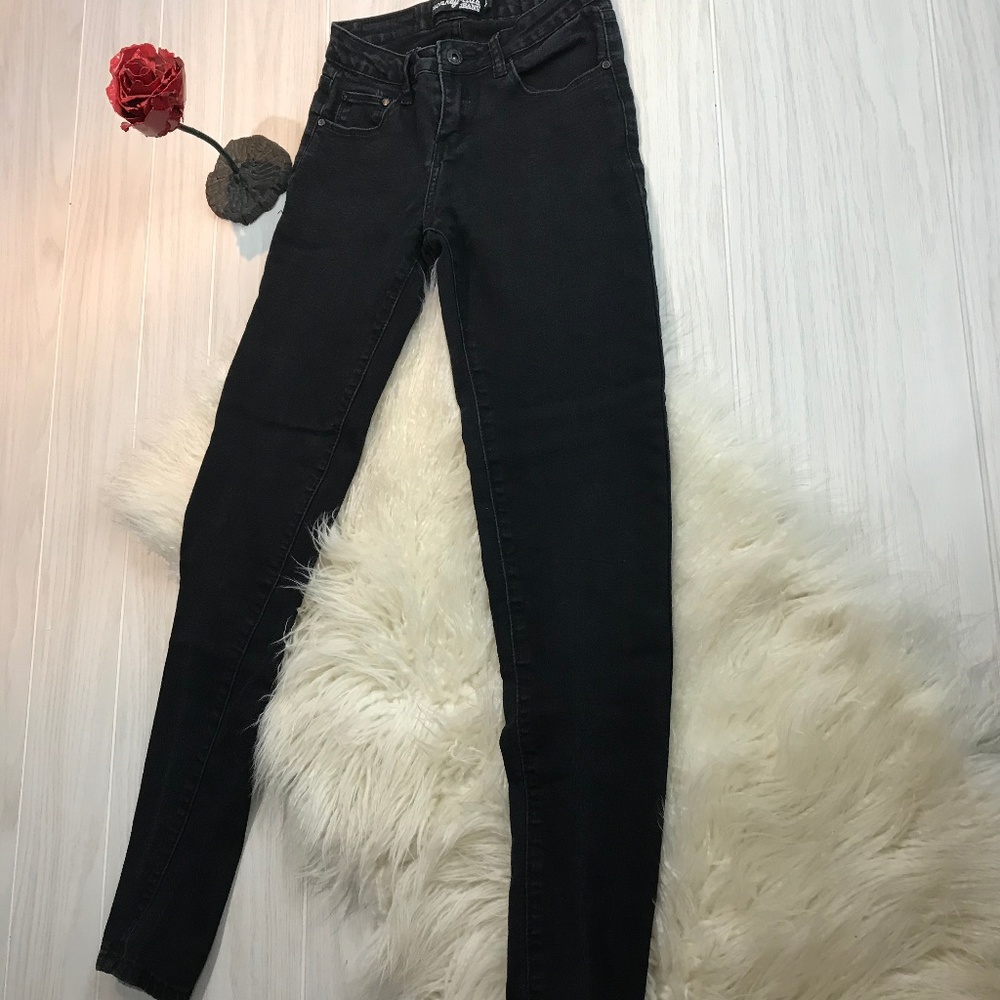 Monkey Ride Super Skinny Stretch black Jeans inseam 30-in